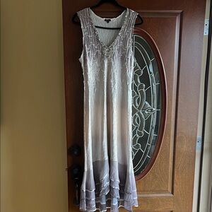 Elegant Sleeveless Silver and Gray Dress